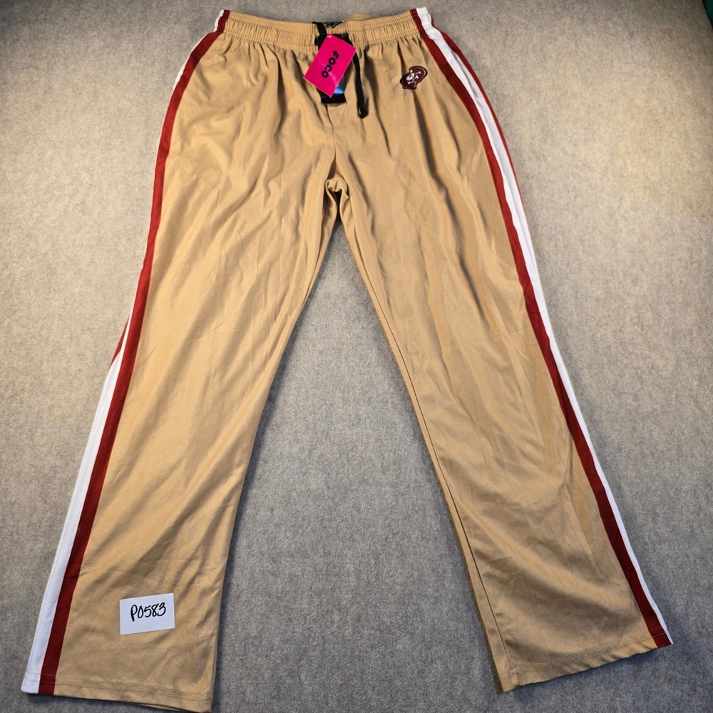 NWT NFL San Francisco 49ers FOCO Lounge Pants Mens Medium Gold Red White Stripe